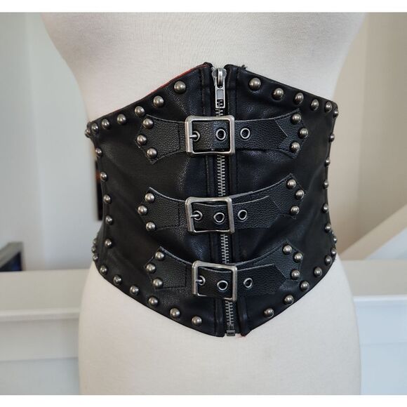Dolls Kill Black Studded Corset NWT  Size M/L - Picture 1 of 5